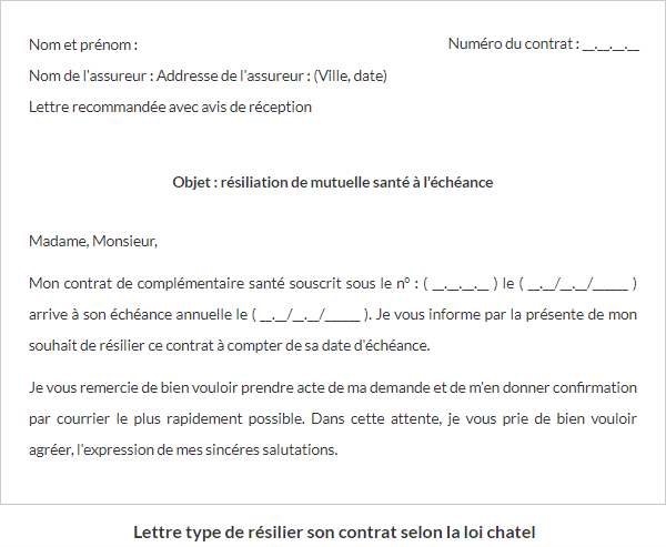 résiliation de mutuelle santé à l’échéance