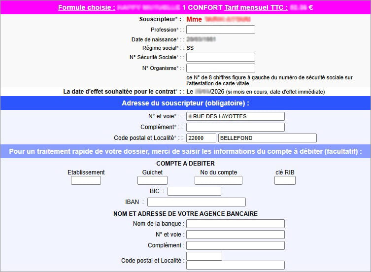 souscription mutuelle en ligne